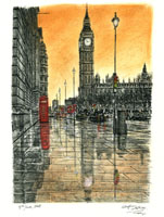 A work of Stephen Wiltshire, who was characterized by the press as a human camera.